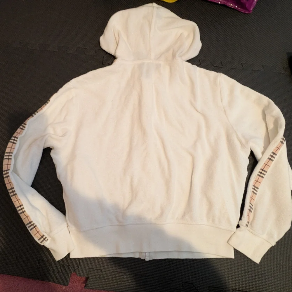 Burberry Plaid Terry Cloth Full Zip Hoodie - Picture 2 of 5